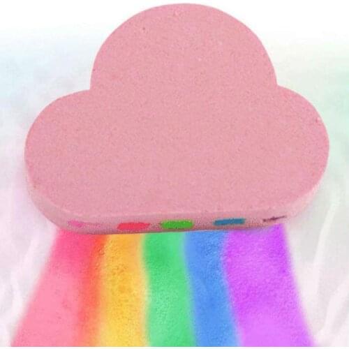 1Pcs Rainbow Soap Cloud Bath Salt Rainbow Bath Salt Bubble Bath Cloud Bath Ball Multicolor Random Color
