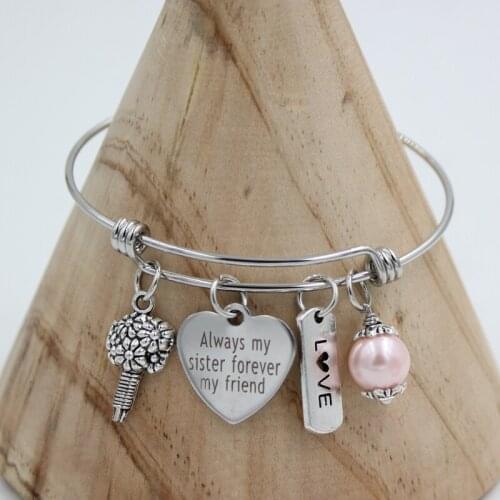 10PCS Stainless Steel Bracelet Wire Expandable Bangle Sister of the Bride Bracelet Bangle Sister Gift Wedding Jewelry Gift