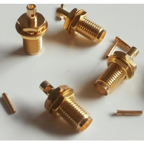 10X Pcs High-quality RF Connector SMA Female Window Jack O-ring Bulkhead Panel Nut Solder for RG178 RG196 Cable