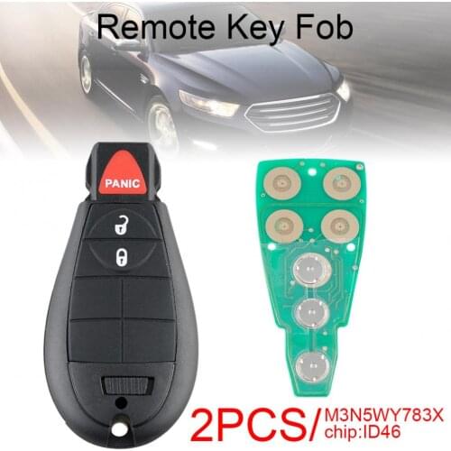 2pcs 3 Buttons Car Remote Key Fob with ID46 Chip M3N5WY783X / IYZ-C01C Fit for Charger / Chrysler 300 / Challenger