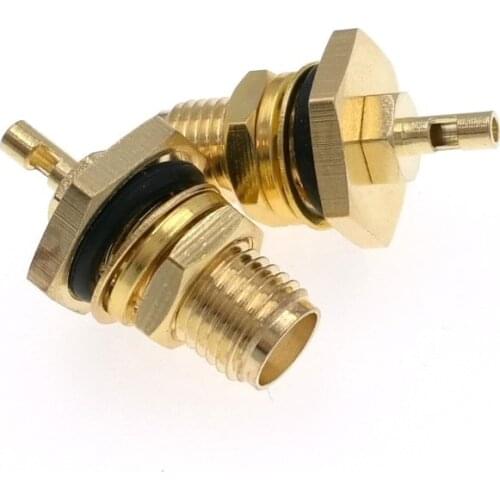 2pcs Waterproof SMA Female O-ring nut bulkhead RF Connector For MHF4 IPEX U.FL MHFIV 0.81mm IPX 1.13 Cable