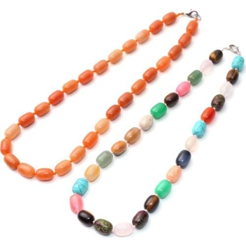 3pcs Fashion Bohemian Tribal Jewelry Knotted Blue Crazy Agates Labradorite Barral Beads Natural Drums Stone Beads Necklace Free