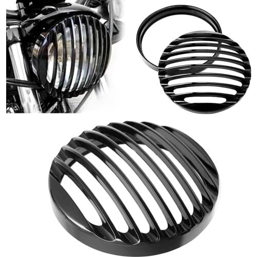5.75" CNC Led Headlight 5 3/4" Motorcycle Headlamp Grill Cover For Harley Sportster XL 883 Iron 1200 2004-14 Custom XL1200C