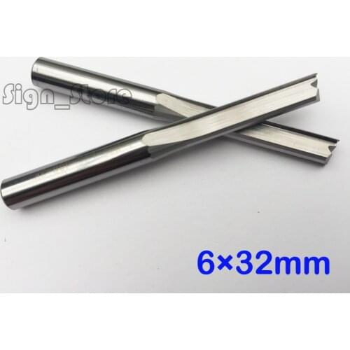 5 pcs 6*32mm Two Flutes Straight Bits,Wood Cutters,CNC Solid Carbide CNC Router Bit,Router Cutters