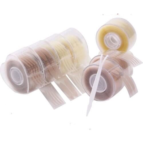 600pcs S/L Makeup Clear Beige Stripe Eyelid Fiber Big Eyes Decoration Invisible Strong Adhesive Eyelid Tools with fork