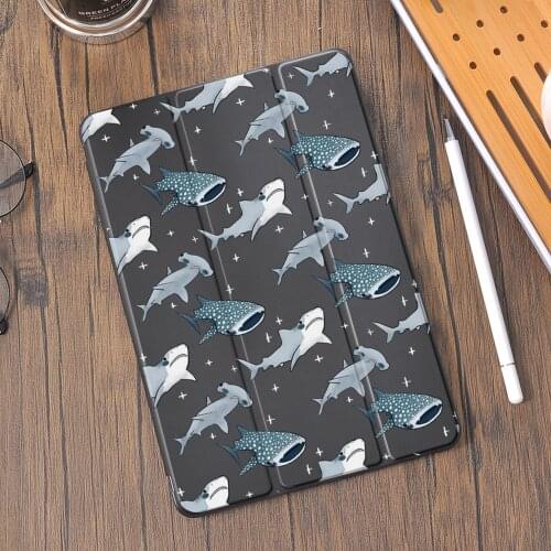Shark Design for 10.2 8th 2020 Air 4 iPad Pro 12.9 Case Pencil Holder 7th Mini 5 Air 2 Cover For iPad Pro 11 Funda 10.5 Air 3