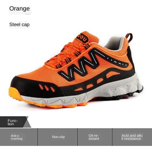 Safety Shoes New Summer Men Mesh (air Fits True To Size, Take Your Normal Pu Lace-up Mixed Colors