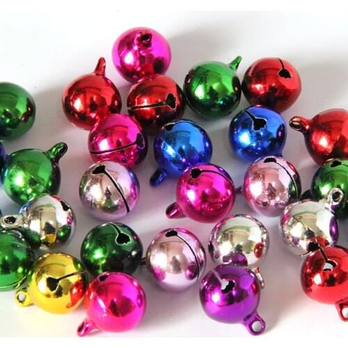 Multi Colors 6/8/10/12/14/18/20mm Loose Beads Copper Jingle Bells Pendants Christmas Decoration DIY Craft Accessories Ornaments