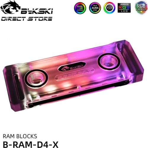 Bykski RAM Block Dual Channel Memory Desktop Cooled Radiator 5V A-RGB MOD Heatsinks Water Cooling Block Liquid Cooler B-RAM-D4-X