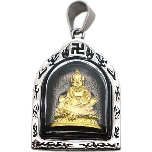 Unisex 316L Stainless Steel Chinese The God of wealth Newest Protect Pendant Chain