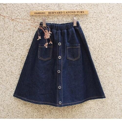 3-12y baby girls denim skirt spring &summer mediume long rok Jupes filles fashion Ropa de chicas female children clothing