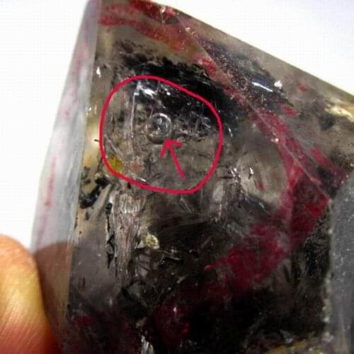 111g Elestial Enhydro Quartz DT Crystal w/ Moving Bubble - crystals and stones healing Mineral specimen Home Decor feng shui