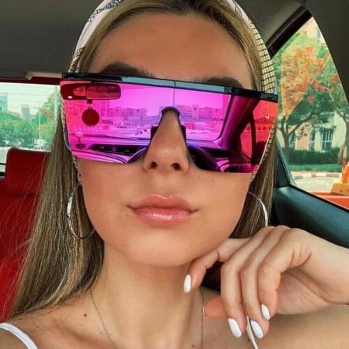 HKNA Oversized Sunglasses Women/men Vintage Siamese Big Frame Square Womens Goggles Fashion Shades for Women Gafas De Sol Mujer