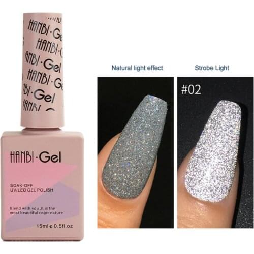 15ml Reflective Glitter Nail Polish Glue 18 Colors Quick Building Gel For Nail Acrylic Bright Shiny Diamonds Nail Glue TSLM2