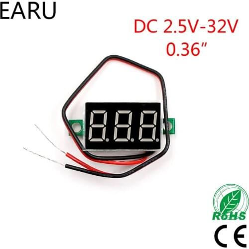 Red LED Display Mini Digital 4.5v-30v Voltmeter Tester Voltage Panel Meter For Electromobile Motorcycle Car Blue Green Hot Sale