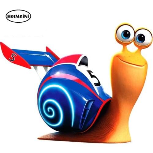 HotMeiNi 13cm x 10.2cm for Turbo Snail Creative Car Stickers and Decals Waterproof Vinyl Car Assessoires Cartoon Decoration