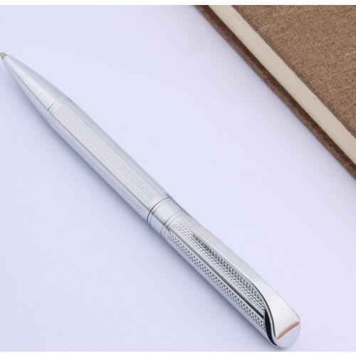 Chromium wave plating process Lattice pattern 0.7 Nib Metal Ballpoint Pen