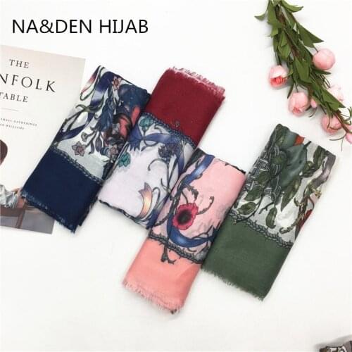 Fashion tassels flower animal print Muslim hijab women scarf/scarves wraps foulard viscose print bandana fast shipping 10pcs