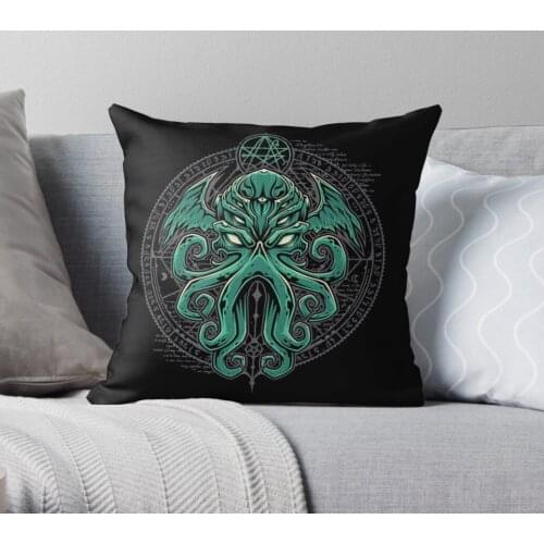 Great Cthulhu Decorative Pillowcases Cotton Linen Black Throw Pillow Case Home Sofa Decor Pillowcase