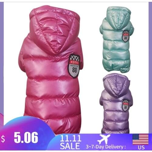 Dog Clothes Winter Warm Pet Dog Jacket Down Jacket Puppy Windproof Cotton-padded Clothing Hoodies For Small Dogs Teddy