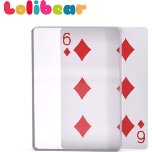 Omni Deck Glass Card Deck Ice Bound Magic Tricks Stage Close Up Magia Illusion Gimmick Props Sign Card to Clear Block Magie