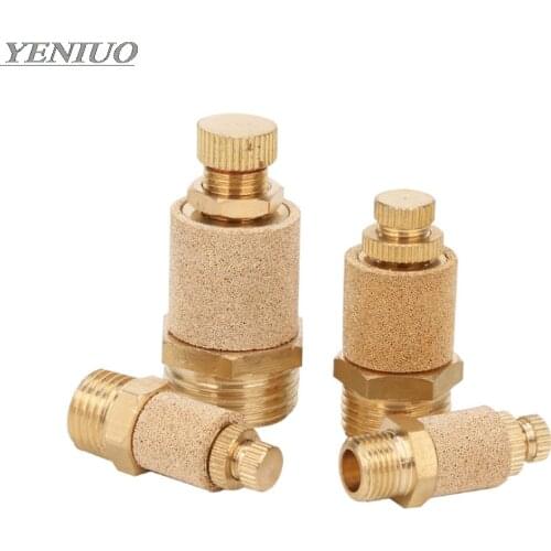 Pneumatic Muffler Silencer Filter Flow Speed Controller Sintered Bronze 1/8" 1/4" 3/8" 1/2" 3/4" Copper connector silencer