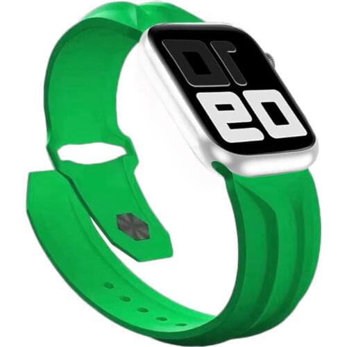 Luxury Brand Silicone Loop For Apple Watch 44mm 42mm 40mm 38mm Band Sport Strap For Iwatch 6 se 5 4 3 2 1 Bracelet Wristband