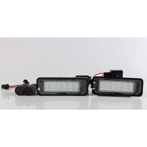Error Free 18SMD LED Number License Plate Light Base for VW Volkswagen EOS 2006~ GOLF 4/5/6/7 LUPO 1999~2006 Passat CC 2009