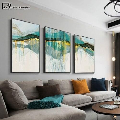 Contemporary Art Golden Abstract Painting Canvas Poster and Print Nordic Decoration Wall Art Creative Picture Modern Home Decor