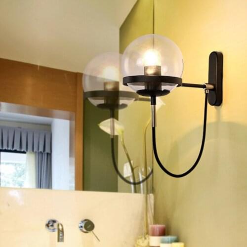 Modern LED Wall Lamps Nordic Glass Wall Lights for Home Bedroom Lamp Indoor Vintage Loft Decor Cafe Restaurant Light Fixtures
