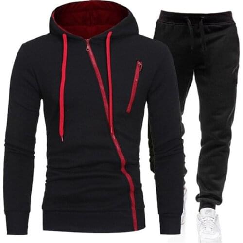 Spring mens sportswear 2-piece hoodie + pants sports suit mens sweater zipper hoodie mens clothing suit sportswear size M-3XL
