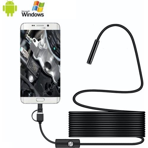 HD 1080P Android PC Typec-C/USB Endoscope Camera Led Light Waterproof Endoscope Inspection Camera Borescope Snake Endoskop