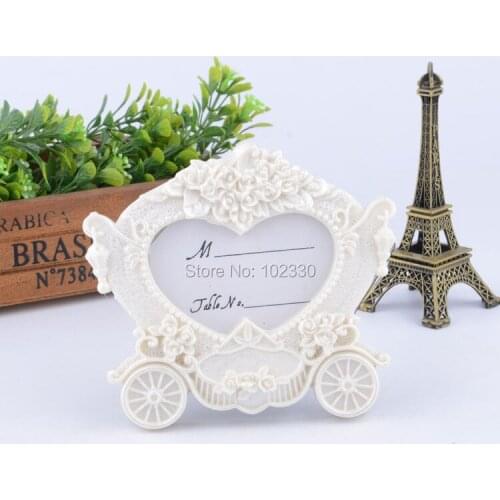 Western Style White Carriage Seat Card Clip Fashion Gift The Wedding Scene Props for Wedding Table Accessories S2017114