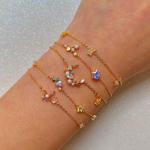 Bracelets for Women Gril Couples Charm Luxury Fashion Pearl and Gem Inlaid Hollow Butterfly Bracelet Valentines Day Gift Jewelry