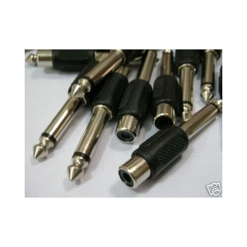 1/4" MONO Phono to RCA Adapter Plug Connector 145 2pcs