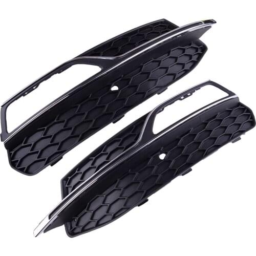 1 Pair Bumper Lower Fog Light Lamp Grill Grille Cover Fit for Audi A3 S3 S-Line 2013 2014-2016 8V3807681 8V3807682 8V3807682G