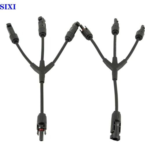 1Pairs Solar Y-Type 4-Way Connector Solar Photovoltaic Panel Parallel Waterproof Connector Solar Panel One Point Three Adapter