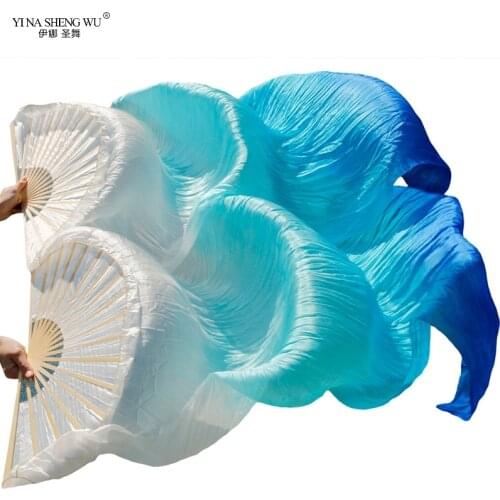 1 Piece/1 Pair Imitation Silk Veil Colorful Long Fans Women/Kids Hand Made Bellydance Performance Accessories Fans Adults Child