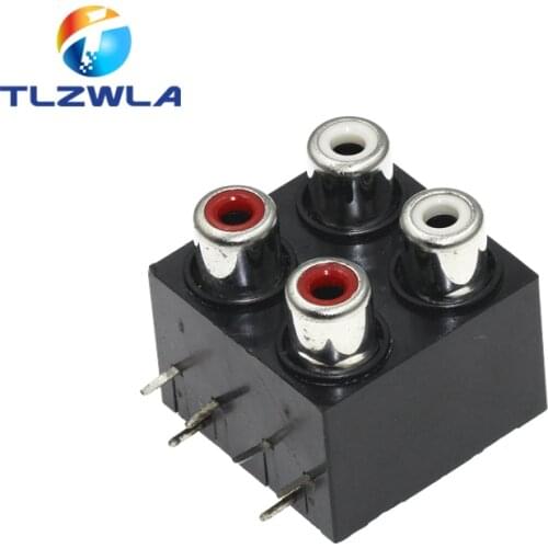 10pcs AV-8.4-12 socket RCA lotus socket audio and video socket signal socket sealed 4-hole bit