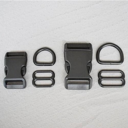 100 Sets 20/25mm Plastic Metal Bag Backpack Strap Quick Side Release Buckle Purse Luggage Dog Collar Webbing Belt Clip Clasp