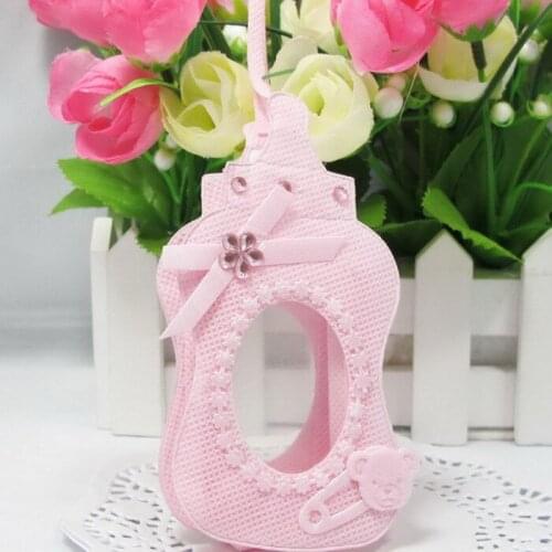 120pcs/lot Baby Shower Favor Bags Gifts Candy Box Feeding Bottle Style With Handle For Guest Party Decoration lin3353