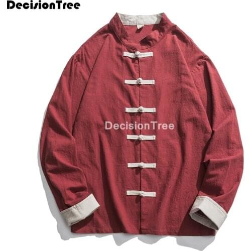 2021 oriental clothes mens tops oriental shirts for men hanfu blouse cheongsam linen vintage style clothing chinese blouse