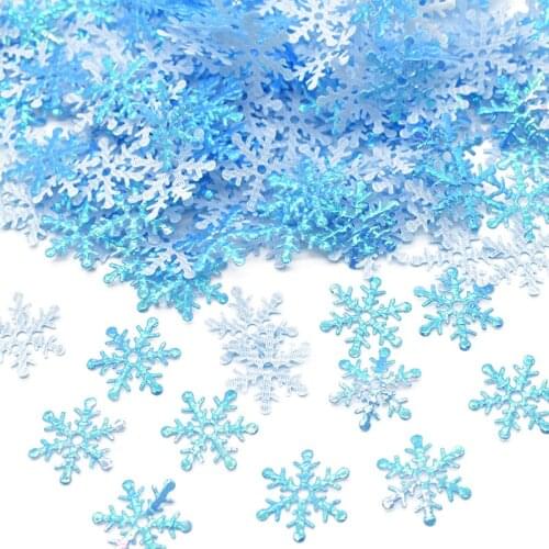 300pcs 2cm Christmas Snowflakes Confetti Artificial Snow Xmas Tree Ornaments Decorations for Home Party Wedding New Year Decor