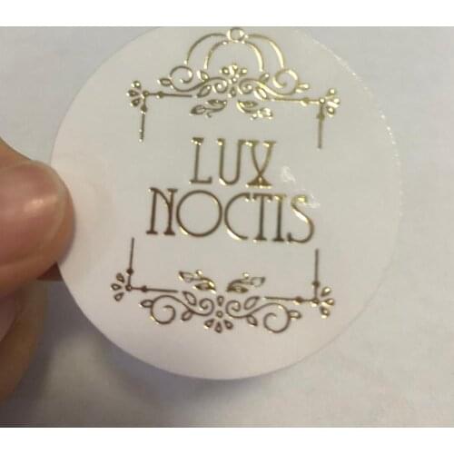 4.5cm customized round transparent sticker with gold foil stamping on surface clear bottle seal waterproof self adhesive sticker