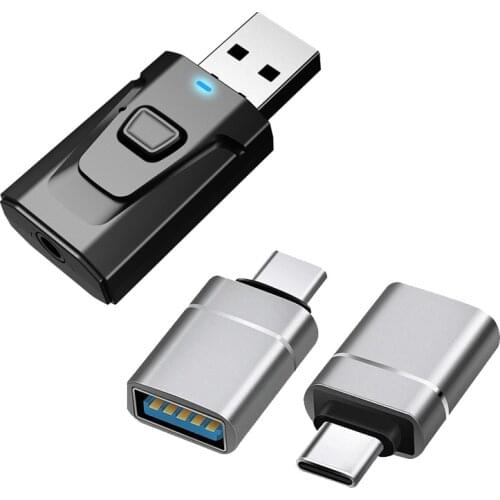 4 in 1 USB Bluetooth Transmitter Receiver with Adapter Type C to USB 3.0 Adapter Thunderbolt 3 Type-C Adapter OTG Cable