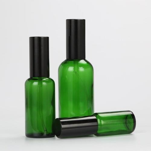 5-100ml Portable Amber Glass Essential Oil Spray Bottles Mist Sprayer Container Travel Refillable Bottle Green