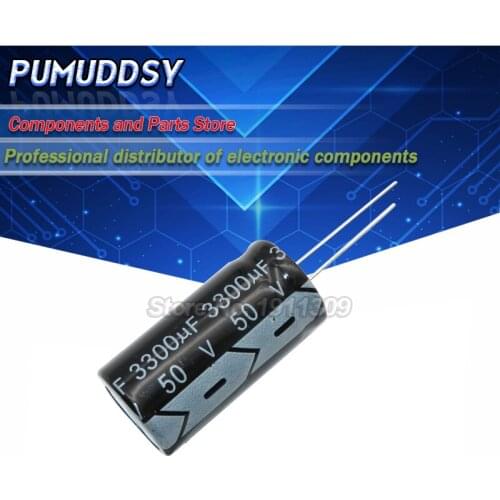 5PCS 50V3300UF 18x35mm 3300UF 50V 18*35 condensador electrolítico 50V 3300UF