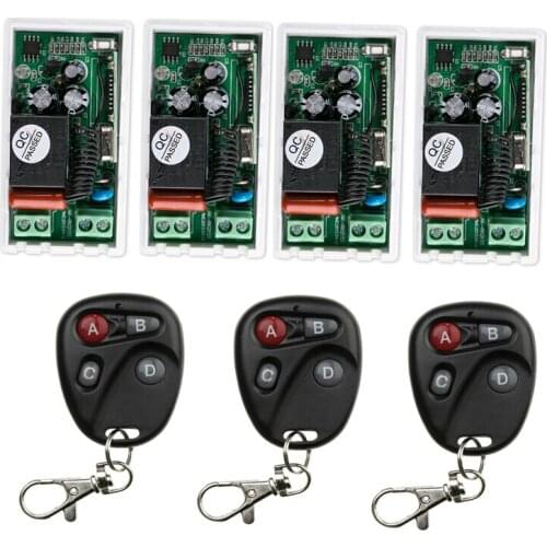 220 v 1 ch RF wireless remote control switch 4* receiver+3 * transmitter Simple connection self-lock mode