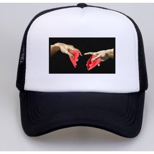Michelangelo Heart Break Print Baseball cap fashion Summer men Mesh Trucker cap MICHELANGELO Dad hat adjustable hip hop hat