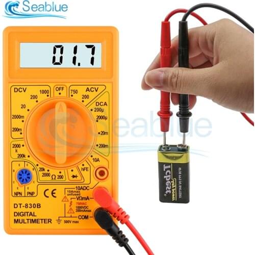 DT830B LCD Digital Multimeter AC/DC 200V/750V Digital Multimeter Probe For Voltmeter Ammeter Ohm Tester Meter Voltage Current